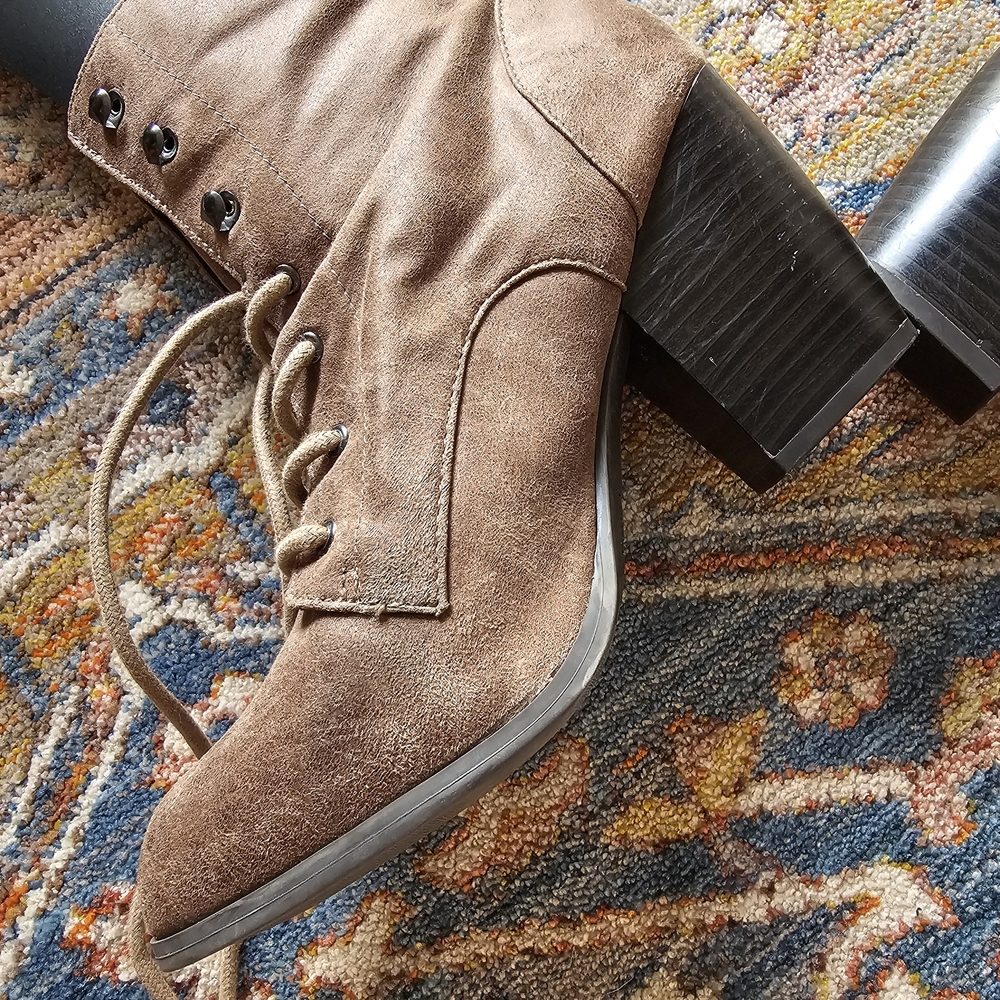 Mojo Moxy Tan Suede Heeled Boots